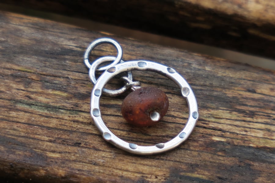 Raw Amber Pendant, Sterling Silver Baltic Amber Pendant, Genuine Amber Pendant