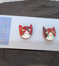 Fun red cat stud earrings 
