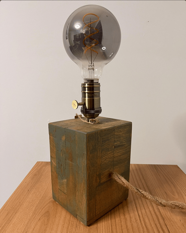 Handmade Reclaimed Oak Lamp