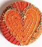 Buttons 1 inch button Hand Dyed Silks and Cottons Free Machine Embroidery Button
