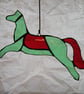 Stained Glass Fairground Horse -green and red - Image 1