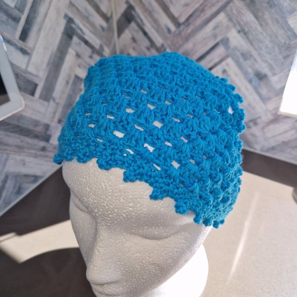 turquoise festival summer hair bandana handmade crochet