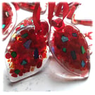 Christmas Tree Glass Bauble Fused Red