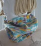 Hand Knitted Pretty Neck Warmer Cowl In Multi Coloured Aran (A40) - Image 2