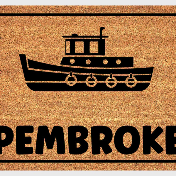 Tug Boat Door Mat - Personalised Tug Welcome Mat - 3 Sizes