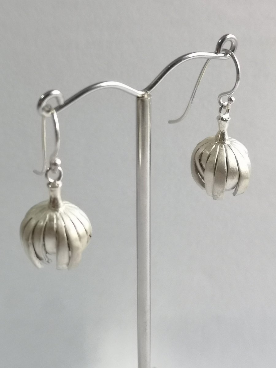 Silver hand made architectural drops