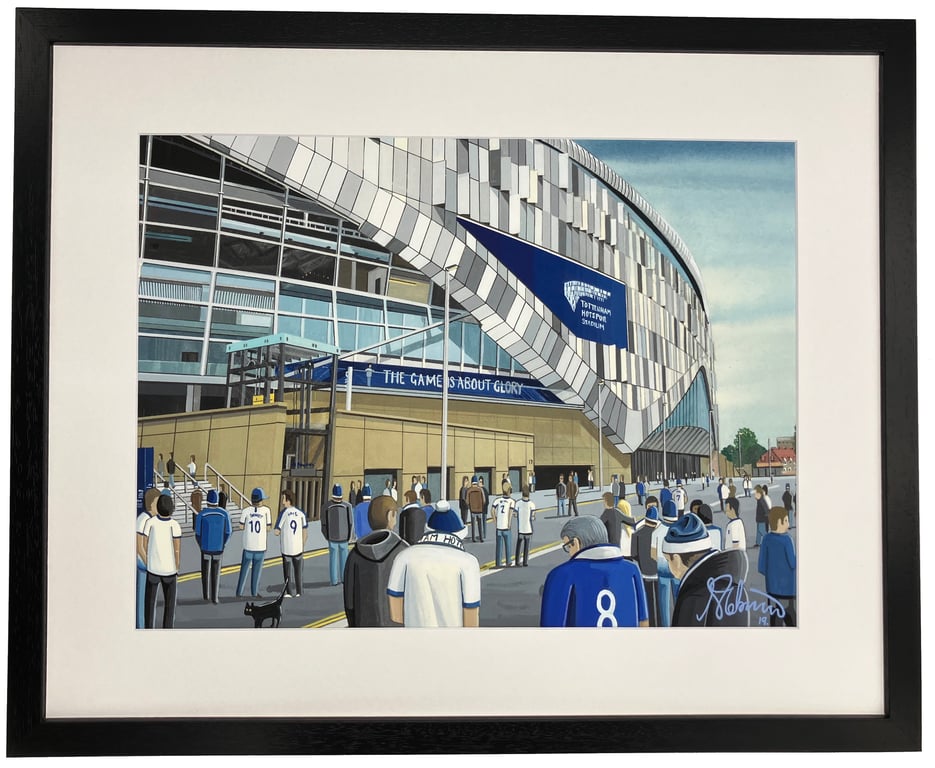 Tottenham, Framed Football Stadium Art Print. 20" x 16" Frame