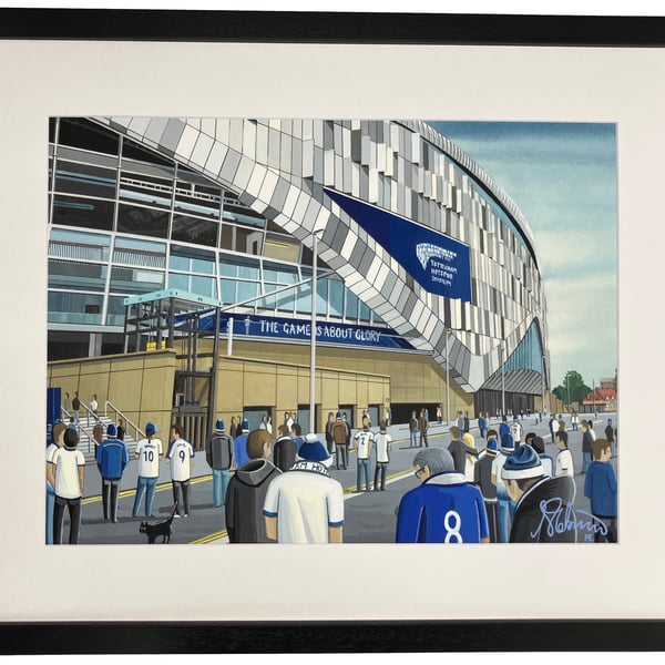 Tottenham, Framed Football Stadium Art Print. 20" x 16" Frame