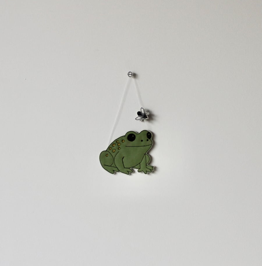 Special Order for Linda - 'A Frog and Fly' - Hanging Decoration