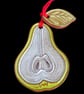 Pear slice with leaf pottery decoration - Image 3