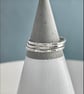 Silver Stacking Ring Set X3 1.5mm Sterling Silver Hammered-Sparkly & Faceted H-Z - Image 2