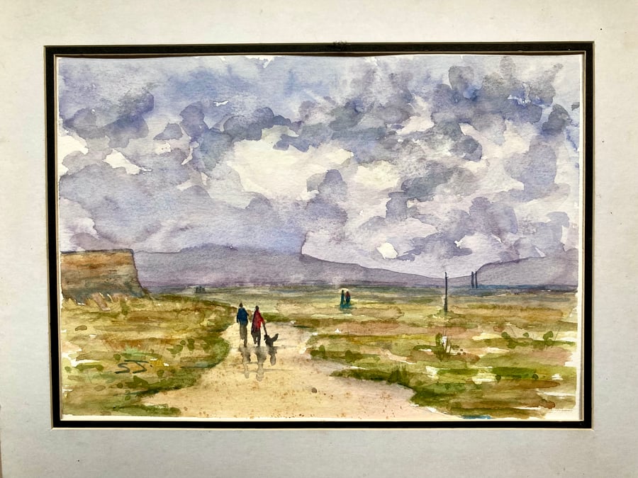 Lytham St Annes seafront walk original watercolour painting 