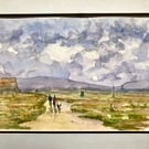 Lytham St Annes seafront walk original watercolour painting 