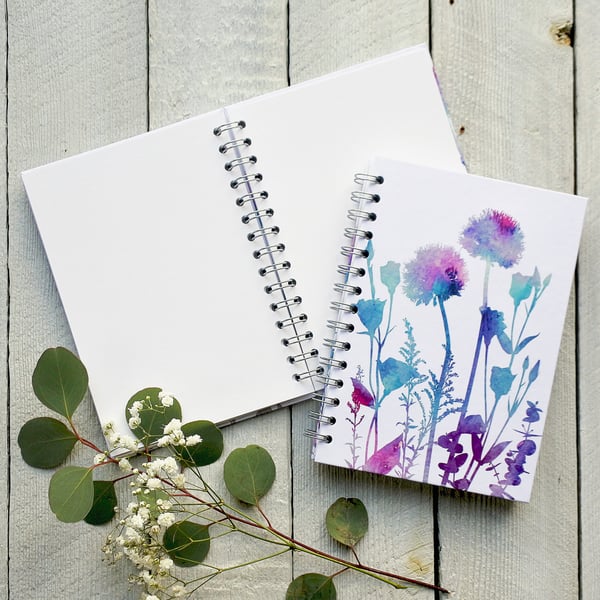 Allium & Lisianthus A5 Spiral Bound Notebook