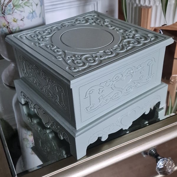 Heavily carved Memory Keepsake box