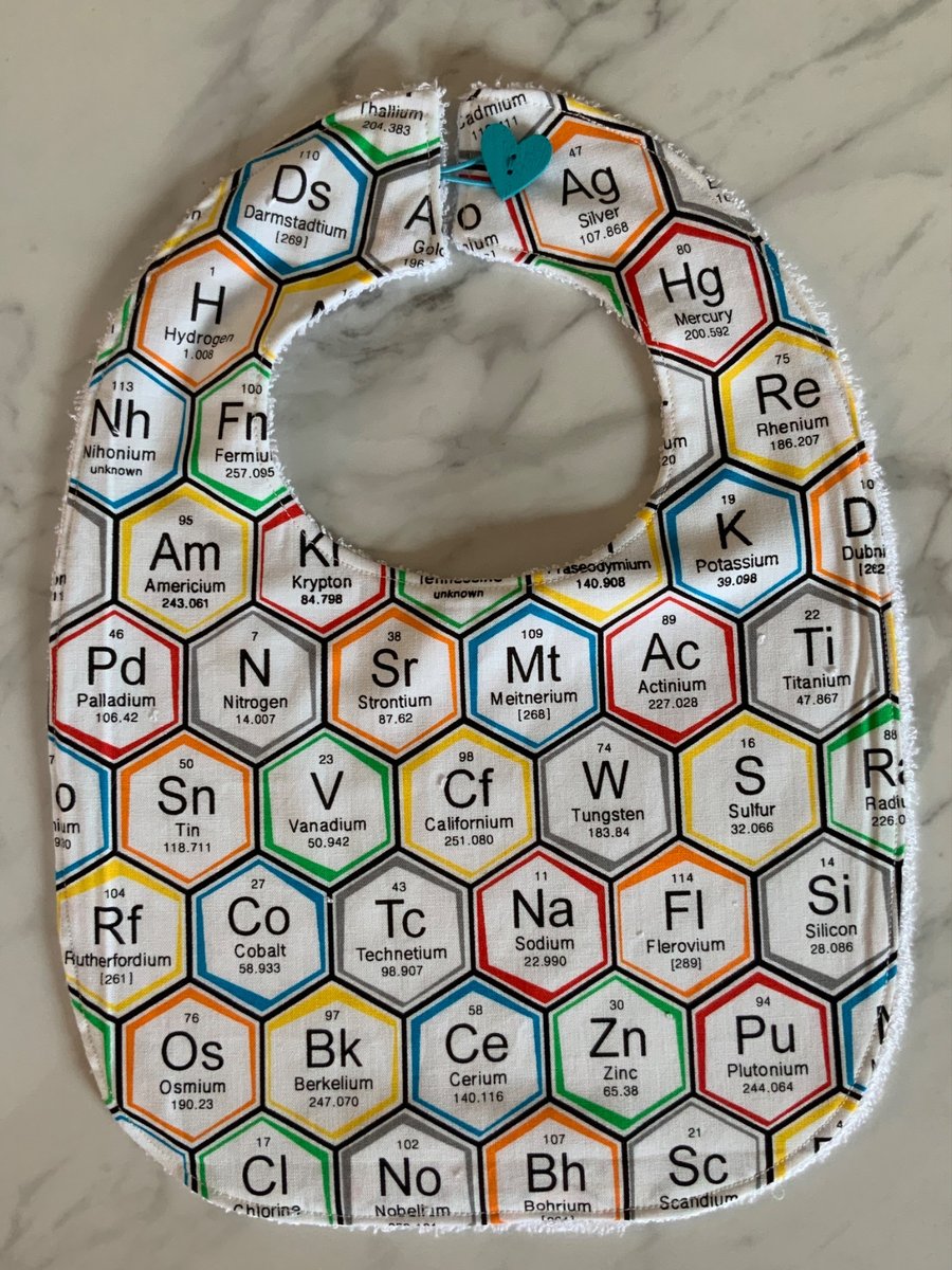Periodic Table design bib for toddler 