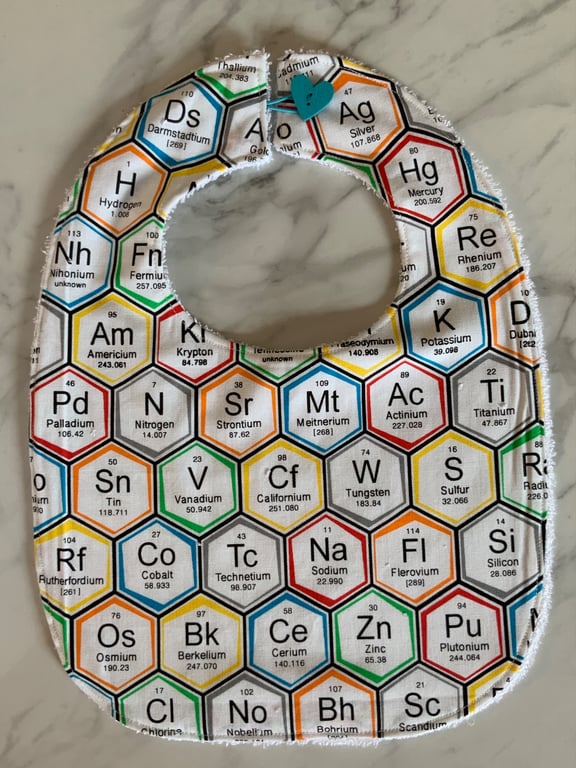 Periodic Table design bib for toddler 