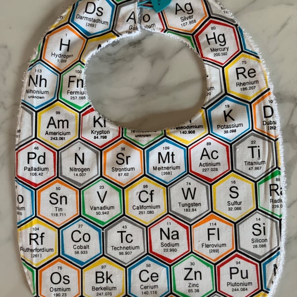 Periodic Table design bib for toddler 
