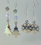 Christmas Earrings 2-Pack Tree & Snowflake Charm, Stocking Filler, Secret Santa 