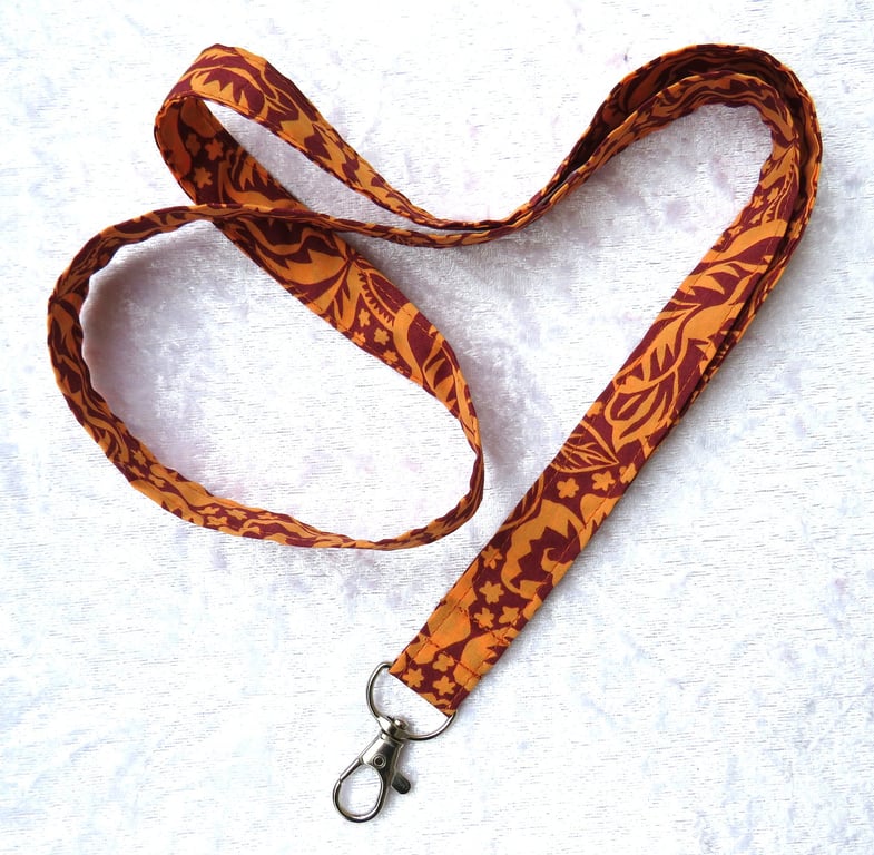 Liberty print lanyard, orange floral