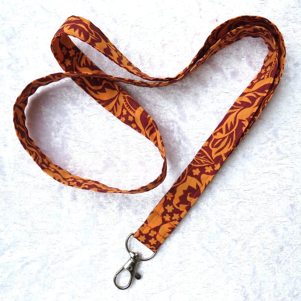 Liberty print lanyard, orange floral