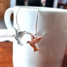 Silver bird earrings