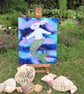 Merbunny Painting Mermaid Bunny Rabbit Fusion Original Fantasy Picture  - Image 2