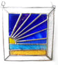 Blue Sky Beach Stained Glass Suncatcher Handmade  - Image 1