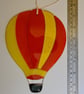 Orange and yellow fused glass hot air balloon hanging decoration - Image 4