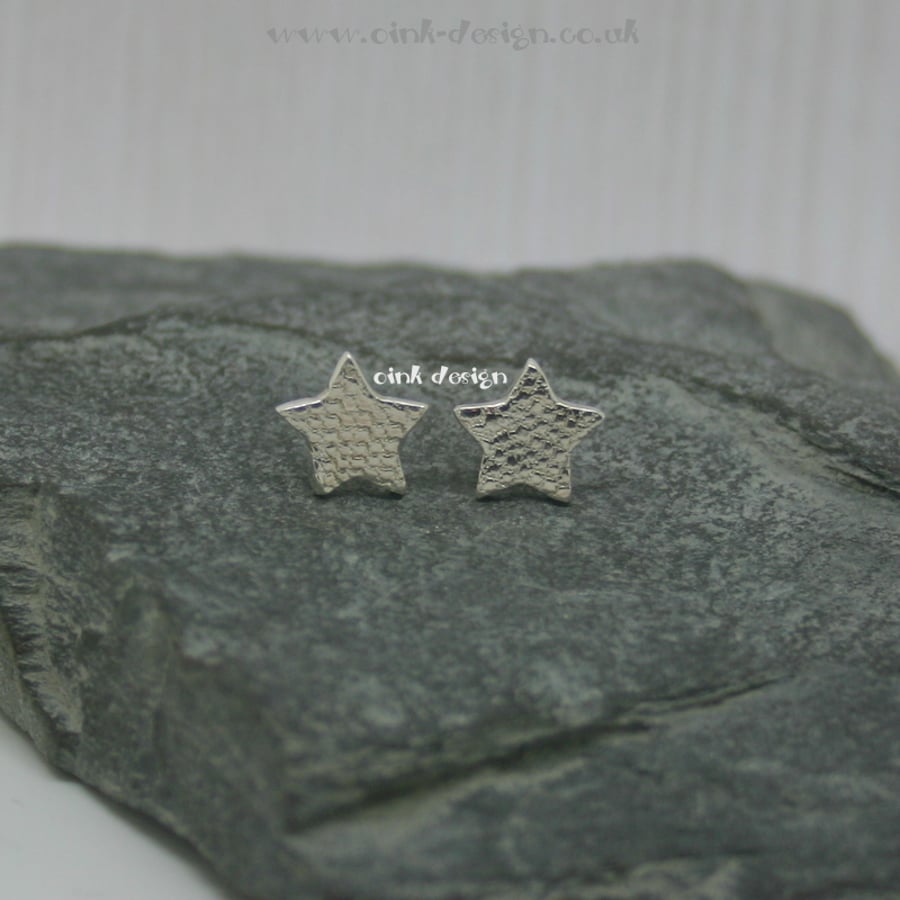  Fine silver star stud earrings