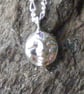 Tiny Fine Silver Moon Goddess Pendant and Sterling Silver 18 Inch Chain With CZ - Image 2