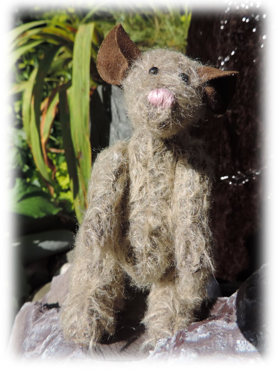 Handmade Mohair Mouse 5" tall