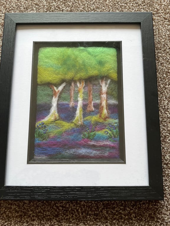 Bluebell wood needle felt black frame 