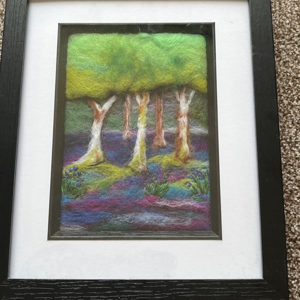 Bluebell wood needle felt black frame 