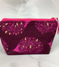 Hedgehog makeup bag, Pink zip bag, 2 size options, Handmade - Image 4