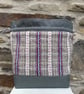 Cariad Bag - Berry range. Damson, Dusky Lilac & Prussian Blue.Handwoven in Wales