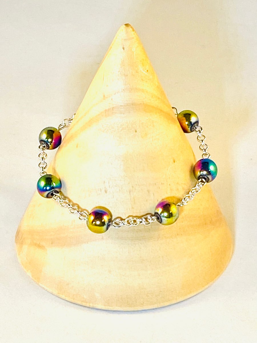 Rainbow hematite bracelet 