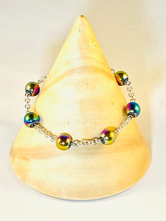 Rainbow hematite bracelet 