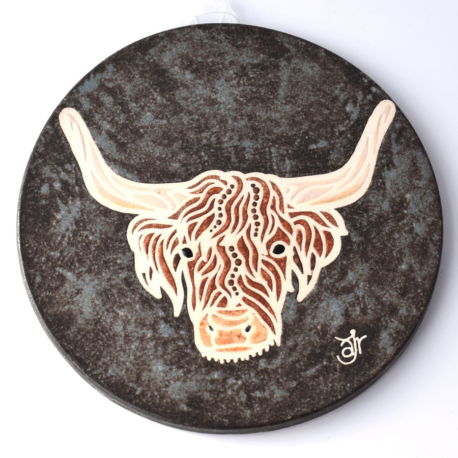 A55 Wall plaque coaster highland cow (Free UK postage)