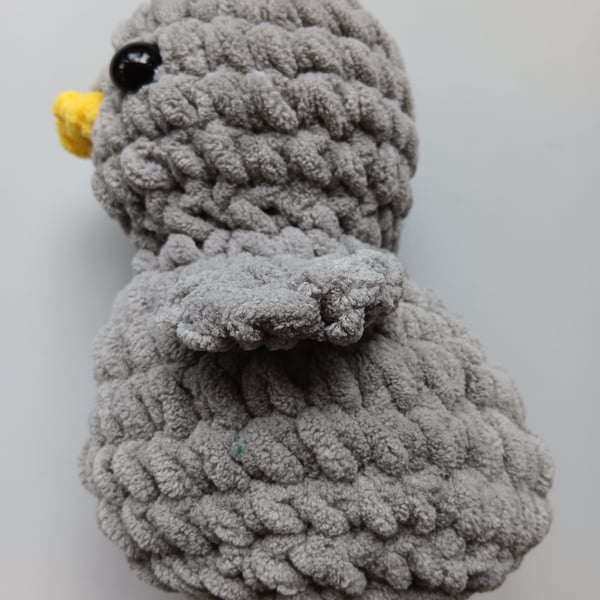 Crochet Plushie Duckling (Grey-Yellow) - super soft, great gift!