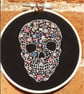 4" sugar skull embroidery hoop