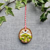 Miniature Quilled Mistletoe Small Alder Wood Slice Christmas Decoration 