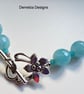 Designer Blue Agate & Blue Quartzite Silver Plated Necklace - Image 4
