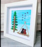Seaglass, driftwood winter scene, "SNOWFALL" - Image 3