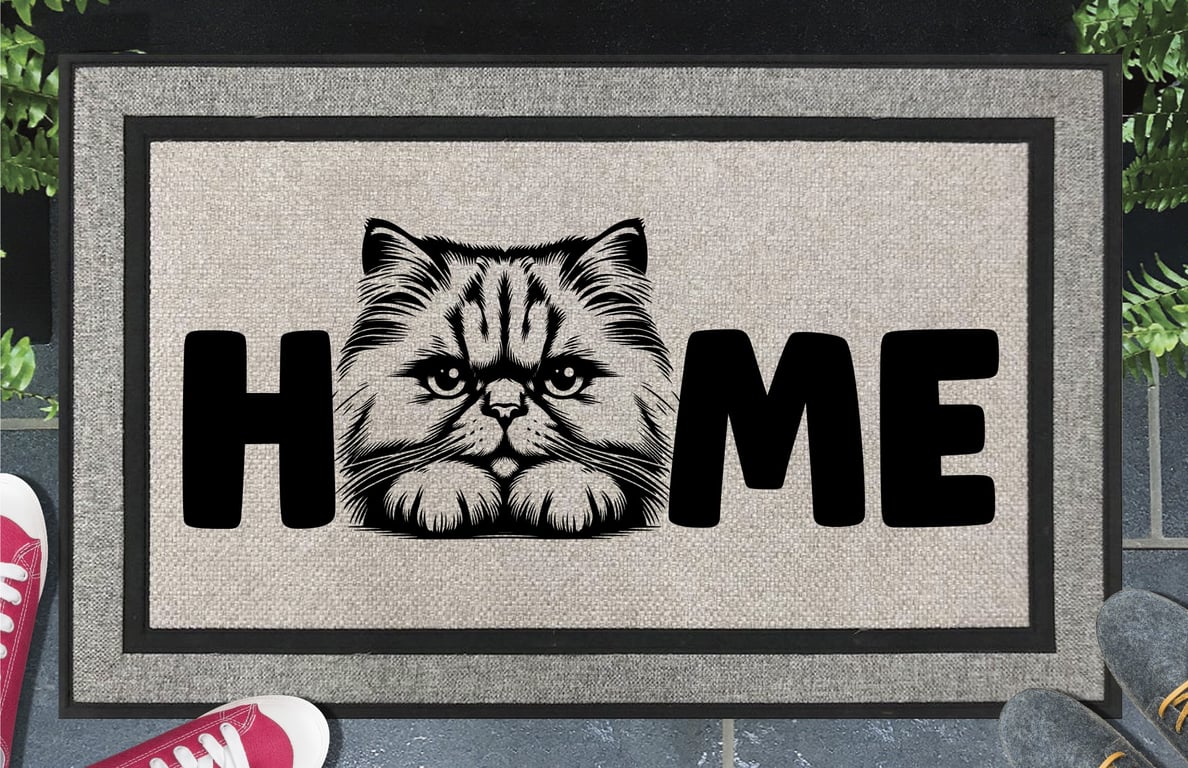 Persian Cat Home Door Mat No.3 - All Weather Doormat - 45x70cm 
