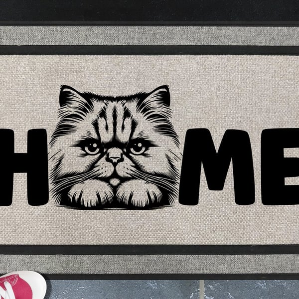 Persian Cat Home Door Mat No.3 - All Weather Doormat - 45x70cm 
