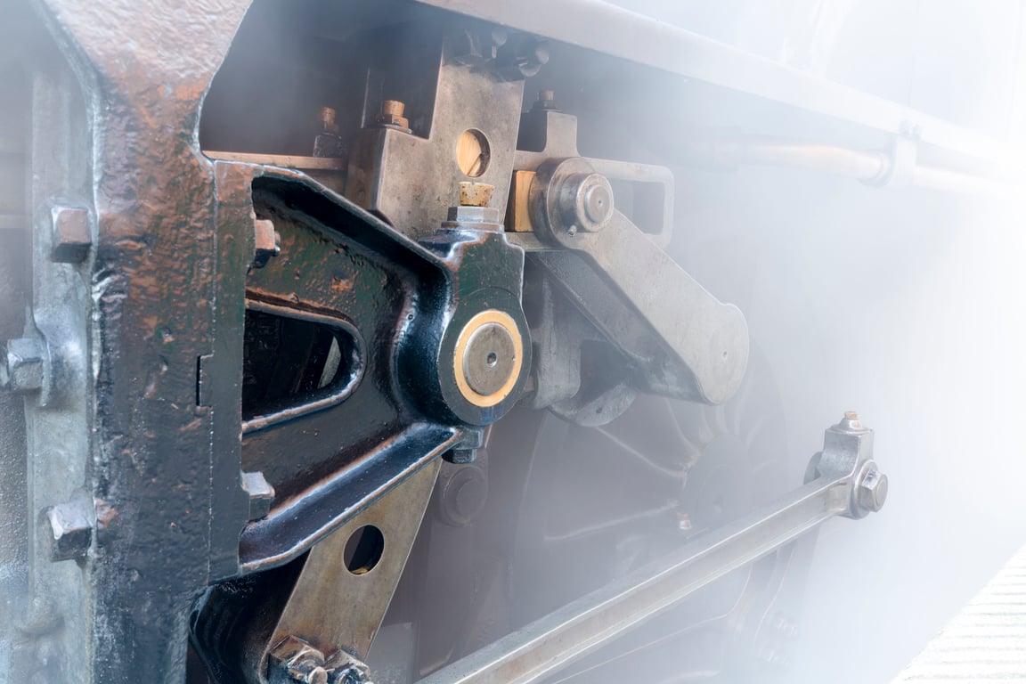 Locomotive brass and steam print