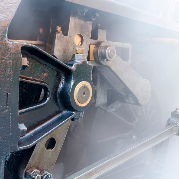 Locomotive brass and steam print