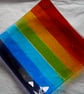 Fused glass Rainbow coloured square dish - Image 2