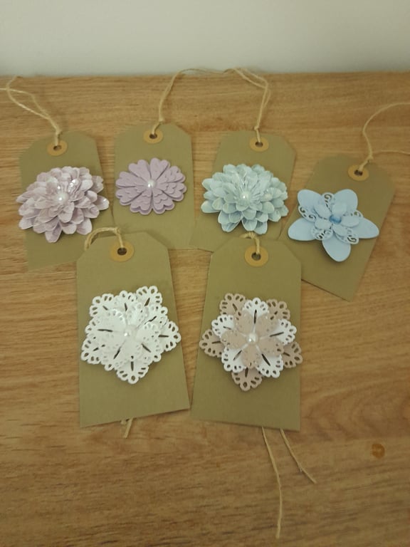 ASSORTED HANDMADE GIFT TAGS.